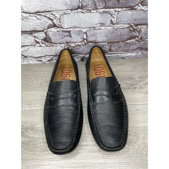 1901 Black Leather Penny Loafers Slip On Driving Shoes Men’s Sz 13M US/46EU - Picture 2 of 16